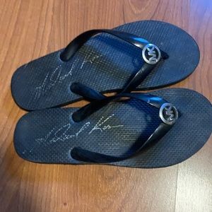 Black flip flops